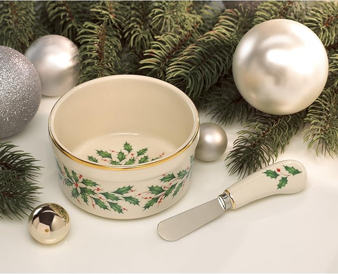 Lenox 804420 Hosting The Holidays Dip Bowl & Spreader, Christmas
