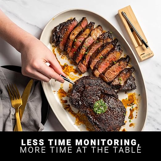MEATER Plus: Smart Bluetooth Wireless Meat Thermometer Digital | BBQ, Grill, Oven, Smoker, Air Fryer, Kitchen | Perfect for Steak, Chicken, Turkey, and More | Delicious Recipes in App