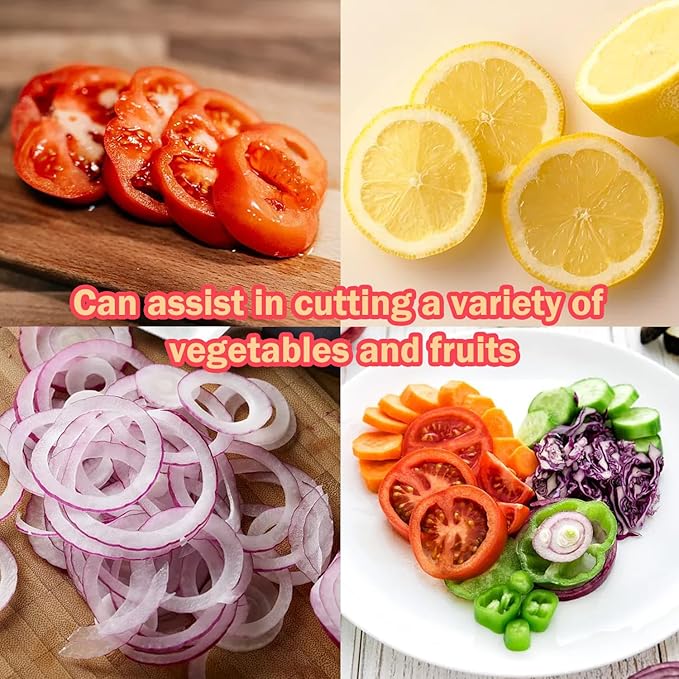 Hendiy Onion Slicer Holder, Large Onion Holder for Slicing Stainless Steel Tomato Cutter Vegetable Slicer Cutter Holder for Potato and Avocados, Eggs, Assistant Tool for Slicing Lemon