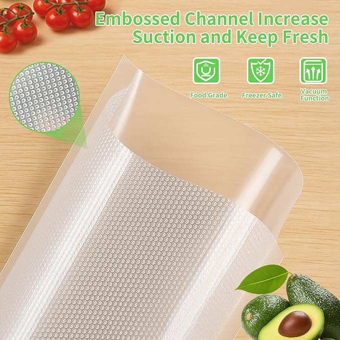 MakMeFre 300 Plus Quart Size 10" x 13" Vacuum Sealer Bags with BPA Free and Heavy Duty,Great for Food Storage Vaccume Sealer PreCut Bag