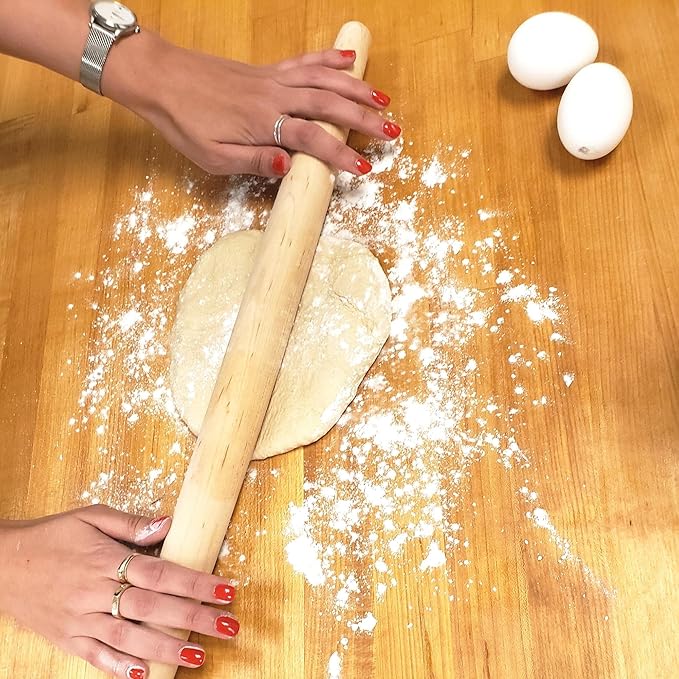 Frieling Dough Roller - 1.5-in x 20-in Natural Maple - French Pin Wooden Rolling Pin & Pastry Roller for Pizza Dough