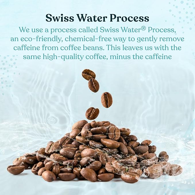 Four Sigmatic Calm Organic Decaf Ground Coffee | Swiss Water Decaf Coffee with Chaga & Reishi Mushroom Extracts | 12oz Bag