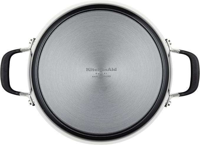 KitchenAid 84805 Hard Anodized Nonstick Stockpot with Lid, 8 Quart - Onyx Black