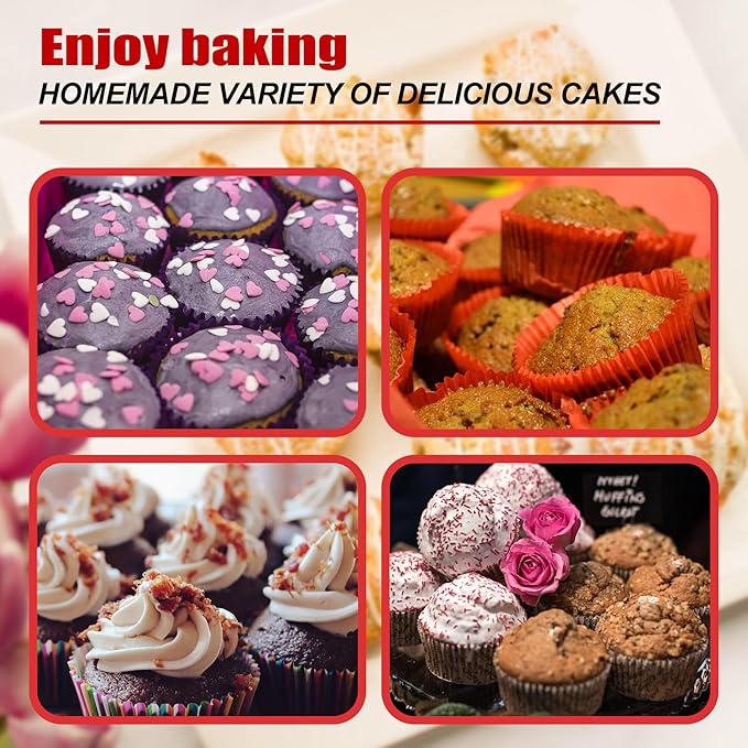 6 Cups Jumbo Muffin Pan,Silicone Cupcake Pan for Baking Food Grade Silicone Non Stick - Upgraded Thickened