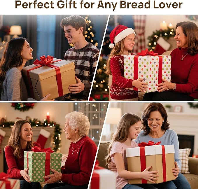 Sourdough Starter Kit Mixed Sizes, Consciot Cotton Rope Bread Proofing Basket Set, Sourdough Bread Baking Supplies, Round & Oval Bread Baskets With Liners & Covers, Gift for Bakers Women Kids Family