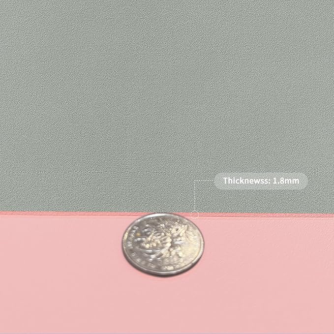 Leather Table Cover,1.8mm Thick,30x48 Inch Desk Cover,Large Desk Mat,Table Protector,Table Cover Protector,Desk Top Cover,Table Tops Cut to Size(Pink+Silvery,30x48)