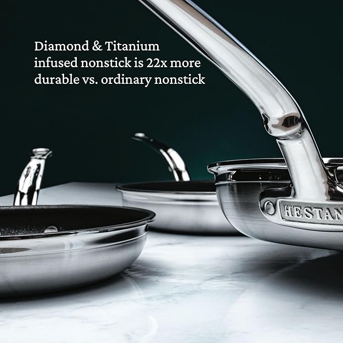 Hestan ProBond Forged TITUM - Professional Clad Stainless Steel, Nonstick, Frying Pan, (8.5-Inch), Induction Compatible, Made without PFOAs
