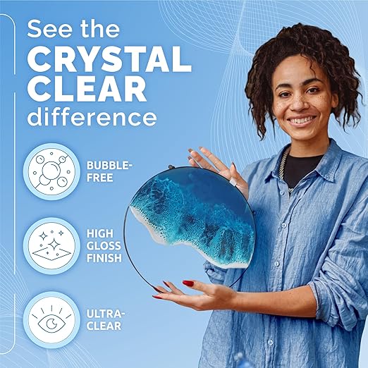 CRAFT RESIN 1 Gallon Crystal Clear Epoxy Resin Kit with Pumps - Food Safe & UV Resistant for DIY Art, Wood, Jewelry Making, Coasters, Mold Casting Resin Epoxy - Low Viscosity for Beginners & Pros