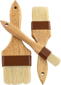 Durable, Hardwood 1, 2, 3in Boar Bristle Pastry Brush Set. Grill and Kitchen Flat Brushes for Basting Meat, Spreading Butter, BBQ Sauce or Marinades. Chef Quality Cooking, Baking or Grilling Tools