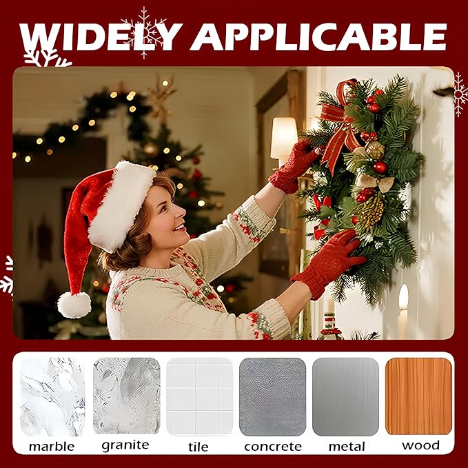 Suction Cup Hooks for Wreaths on Glass, 2026 Upgrade No Drill Towel Hooks Stainless Steel Waterproof Suction Cup Hooks, Wreath Hanger for Front Door for Kitchen, Bedroom (2, Black)