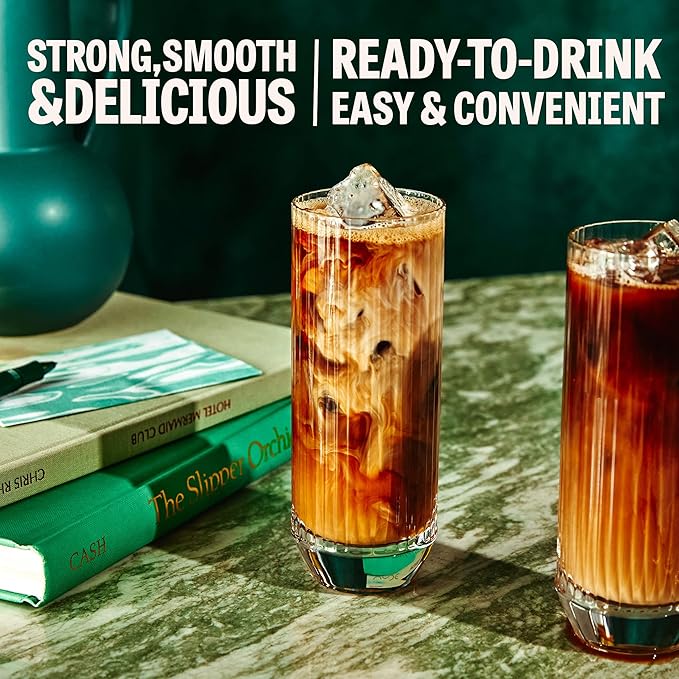 Wandering Bear Organic Mocha Cold Brew Coffee - Strong, Bold, Smooth, Unsweetened, Shelf-Stable, Ready to Drink, Gluten Free, & Vegan Iced Cold Brewed Coffee Drink - 32 fl oz, 6 pack