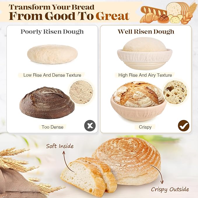 Sourdough Starter Kit, Sourdough Bread Baking Supplies, Sourdough Kit for Modern Home and Kitchen, Sourdough Bread Basket, Sour Dough Kit, Bread Making Tools Kit Gifts for Bakers Women Wife Mom