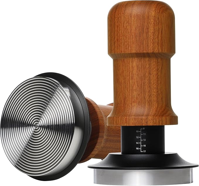 51mm Espresso Tamper, Premium Barista Coffee Tamper with Constant 30lb Calibrated Spring Loaded, Stainless Steel Base and Mahogany Handle. Fits for All 51mm Portafilters, Espresso Accessories