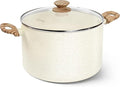 MICHELANGELO 10 Quart Stock Pot with Lid, Large Pot for Cooking, Nonstick Cooking Pot with Healthy Coating, Big Soup Pots Induction Compatible, White