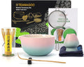 TEANAGOO Matcha Whisk Set Pink,Ceremony Matcha Set Kit Grident Pink,Matcha Tea Set for Making Breakfast/Latte,7 Pcs Matcha Whisk Set and Bowl with All Accessories,Gift for Family/Friend