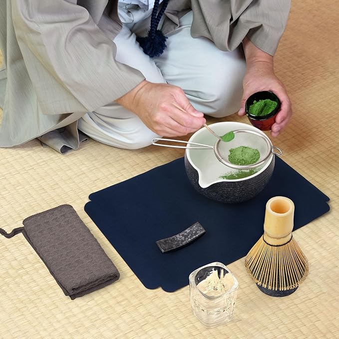 10-Pcs Matcha Kit Set, Whisk and Bowl with Spout & Measuring Spoon, Japanese Tea Making Tools, Charcoal Grey
