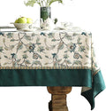 patdrea Designer Green Square Table Cloth,Vintage Floral Linen Durable Breathable French Tablecloth,Dacorative Table Cover for Kitchen Dining,Christmas,Thanksgiving,Tea Party,67"x67"-Noah