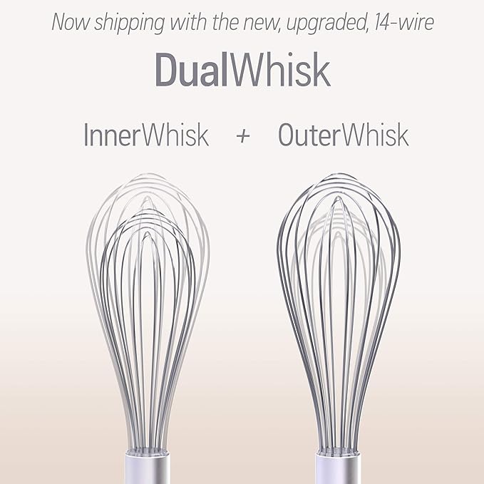 Whisk Wiper - Wipe a Whisk Easily - Multipurpose Kitchen Tool, Made In USA - Includes 11" Stainless-Steel Whisk - Cool Baking Gadget, A Great Gift For Men and Women (Color: Violet)