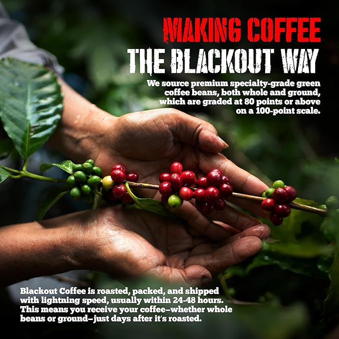 Blackout Coffee Hazelnut Creme Flavored Ground Coffee – Medium Roast, Smooth Taste, Guilt-Free Indulgence – Freshly Roasted 12oz Bag, American Made