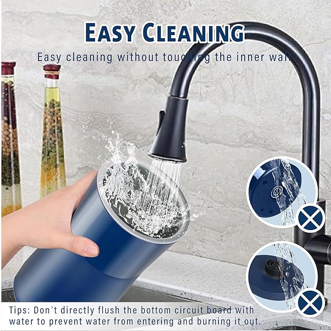 Huogary Milk Forther Simple Milk Frother and Steamer 2-in-1 Milk Steamer with Hot Milk Foam and Hot Milk for Latte, Macchiato, Cappuccinos, Blue