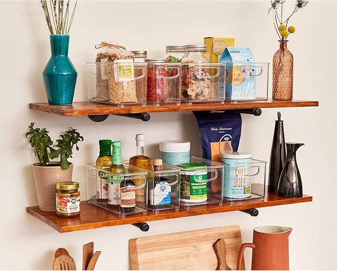 iDesign Stackable Pantry Bins with Handles, 4 Different Sizes, 5 Pack, Clear, Made in USA