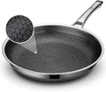 Frying Pan, 10 Inch Hybrid Non Stick Stainless Steel Skillets, Dishwasher Induction Oven Broiler Safe, Non Toxic Chef's Pan, PFOA Free Cookware