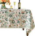 patdrea Designer Green Square Table Cloth,Vintage Italian Floral Durable Tablecloth,Country Linen Wrinkle Free Cover for Kitchen Dining,Christmas,Thanksgiving,Tea Party,67"x67"-Tree Life