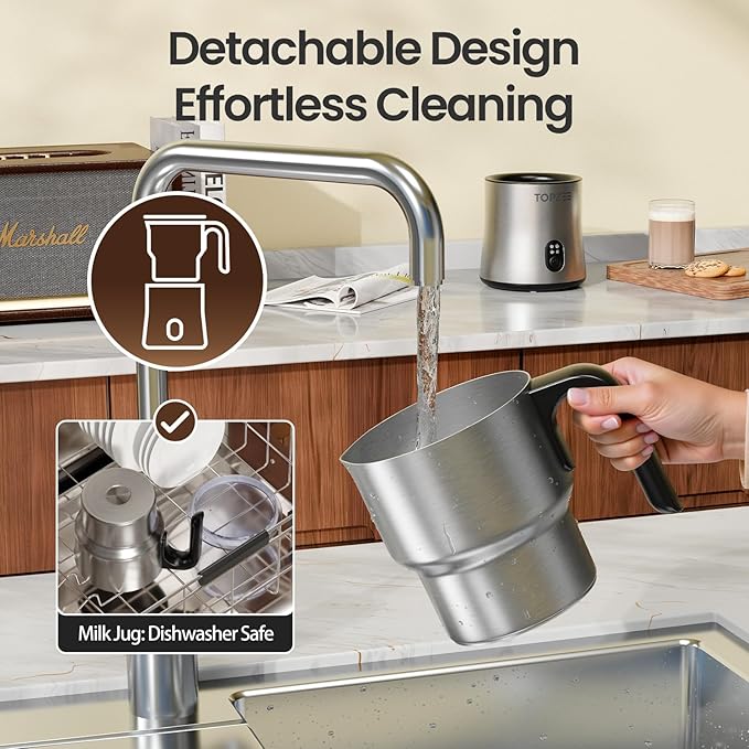 Electric Milk Frother and Steamer 4-in-1, 16.9oz/500ml Large Capacity, Frother for Coffee with Warm/Cold Foam, Warm Milk & Hot Chocolate for Latte, Cappuccino