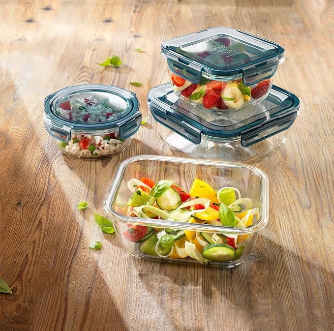 Bormioli Rocco Frigoverre Evolution Collection - 5.5-Inch Round Container - 50 cl (17 oz.) - Grey