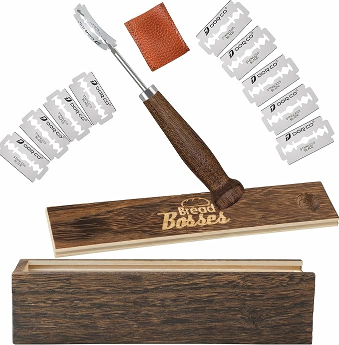 Bread Bosses Bread Bakers Lame Slashing Tool - Dough Making Slasher Tools Baking Sourdough Bread Starter Jar Scoring Knife Razor Cutter Slashing Tool Accessories for Cutting Supplies -Great As A Gift