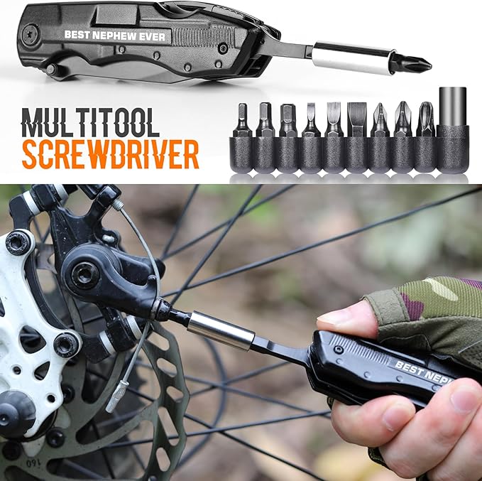 Nephew Gifts from Auntie, Multitool Knife, Gifts for Nephew, Nephew’s Christmas Practical Gift, Nephews Birthday Present, Gift for Camping, Hiking, Fishing, 20 in 1 Multitool
