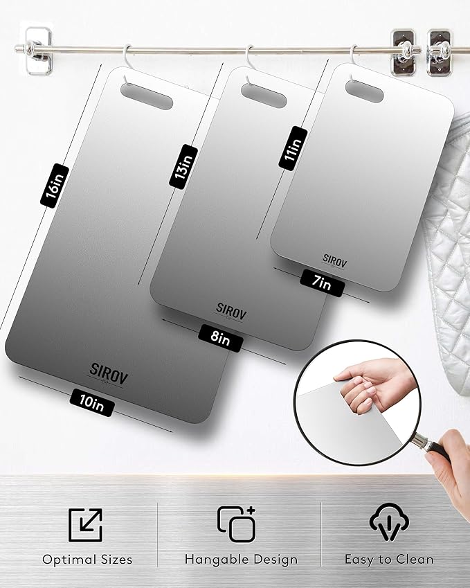 Titanium Cutting Board, 100% Pure Titanium Cutting Boards For Kitchen, Best Non Toxic titanium chopping board, Dishwasher safe, Hygiene and Durability for Meat, Fruit, and Vegetables (12.5L*8W)