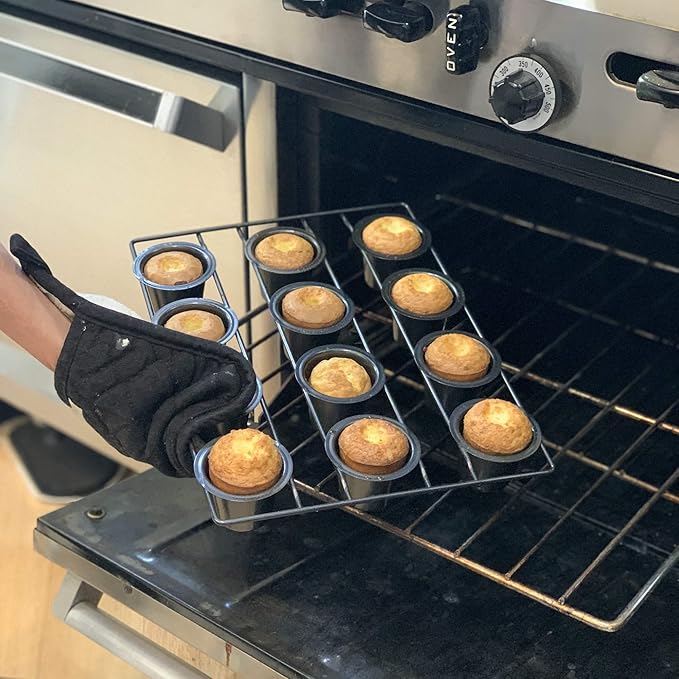Fox Run 4758 Linking Mini Popover Pan, Carbon Steel, Non-Stick, 12-Cups
