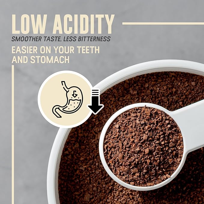 Inspired Coffee Co Salted Caramel Flavored Cold Brew Coffee Coarse Ground Coffee Beans Medium Roast - Low Acid Coffee Smoother Taste - 100% Arabica - 12 oz. Resealable Bag