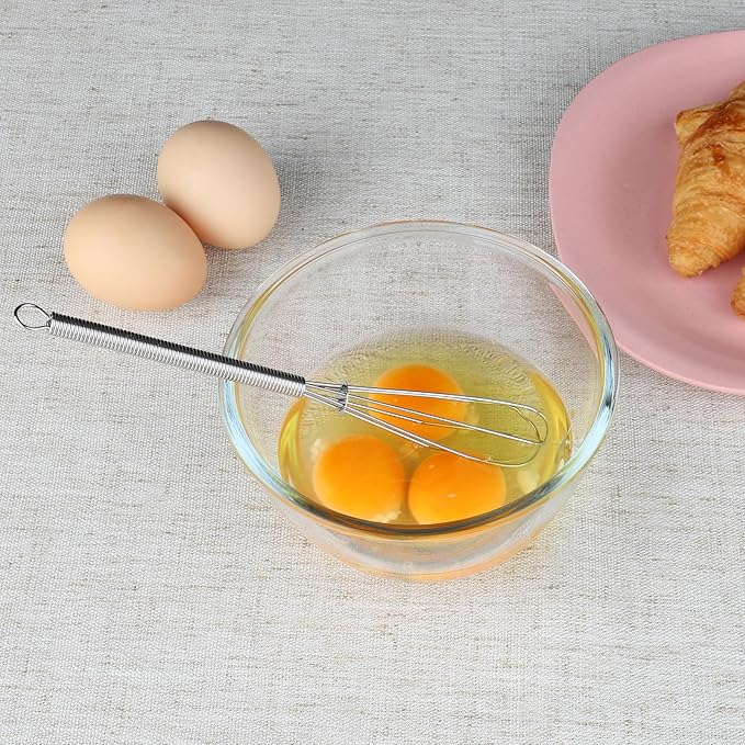 HOTEC 4 Pieces Silicone Whisks Set, Wire Balloon Whisks Egg Beater, Non-slip Handle Whisk for Non-stick Cookware Perfect for Cooking, Stirring, Beating and Blending (Multicolor)