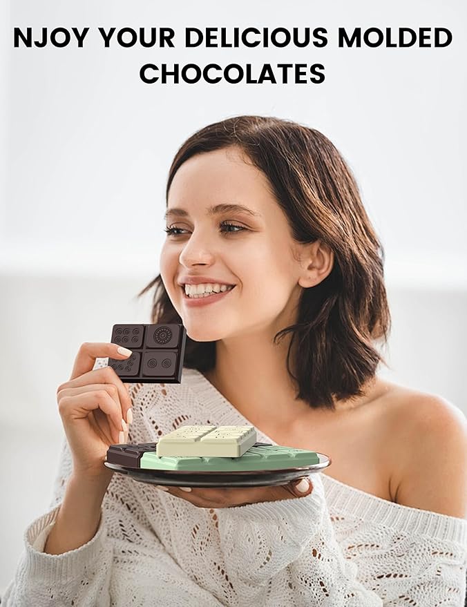 Chocolate Bar Mold, Non-Stick Chocolate Molds, Food Grade Silicone Mahjong Candy moldfor Stuffed Bar for Dubai Pistachio, Candy, Snacks