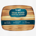 Yes4All Teak Cutting Boards for Kitchen, [12"x0.6"Thick] Easy Handle Serving Board, Pre-Oiled Teak Wood Charcuterie Board, Multipurpose use for Slicing, Serving, Decorating Wood Cutting Board