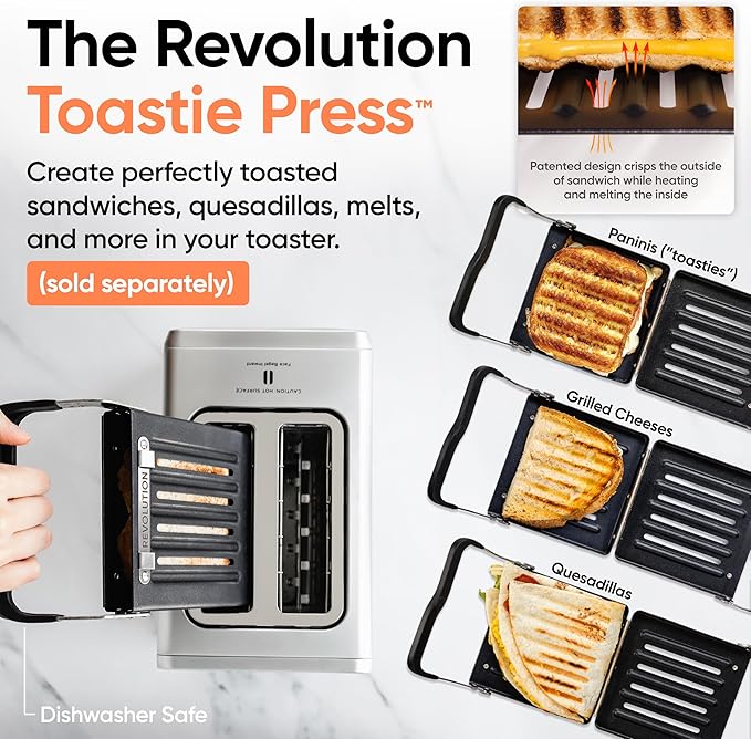 Revolution R180 Connect Touchscreen Smart Toaster with High-Speed InstaGLO Technology – Choose from 6 Bread Types, 7 Browning Levels, & Toastie Press Mode (Black, 2-Slice)