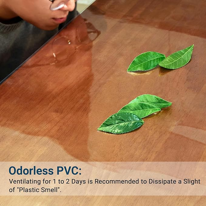 Clear Table Cover Protector Rectangle 42 x 90 Inch, 1.5mm Transparent Plastic Table Protector Waterproof, Anti-Scratch Clear Desk Mat for Office Desktop Dresser Dining Table, FDA Compliant