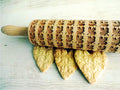 MAPLE LEAVES ROLLING PIN PATTERN WOODEN EMBOSSING ROLLING PIN for EMBOSSED COOKIES