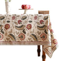 ISAENNE Designer Provence Floral Long Rectangle Tablecloth,Linen Colorful Washable Indoor Table Cloth,Durable Decor Tablecloths for Dining Thanksgiving Kitchen Christmas,63"*102"-Ratina