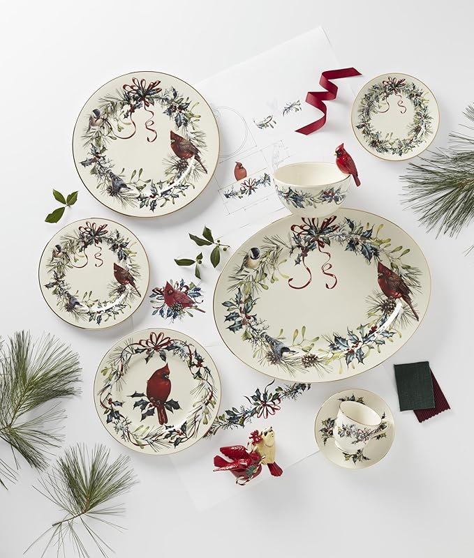 Lenox 6049753 Winter Greetings Accent Plate, Christmas Dinnerware