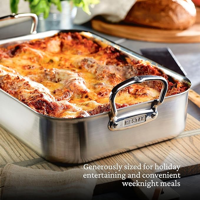 Hestan Provisions – 16.5" Classic Clad Roaster with Stianless Steel Rack