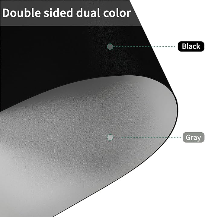 Leather Table Cover,1.8mm Thick,24x60 Inch Desk Cover,Large Desk Mat,Table Protector,Table Cover Protector,Desk Protector,Table Pad,(Black+Gray,24x60)