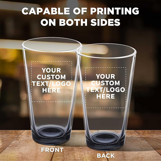 Custom Libbey Pint Glass 16 oz. Set of 100, Personalized Bulk Pack - Beer Glasses, Heavy Duty Drinkware - Black