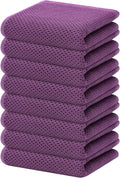 Homaxy 100% Cotton Waffle Weave Kitchen Dish Towels, Ultra Soft Absorbent Quick Drying Cleaning Towel, 13 x 28 Inches, 8-Pack, Purple