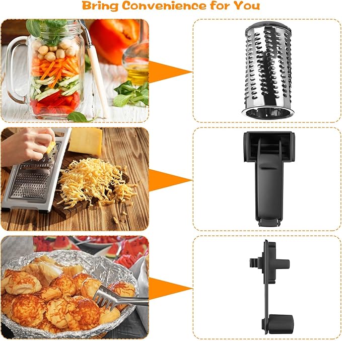 Boao Rotary Cheese Grater Manual Handheld Cheese Grater with Stainless Steel Drum for Grating Hard Chocolate Nuts Kitchen Tool(Black,1 Piece)