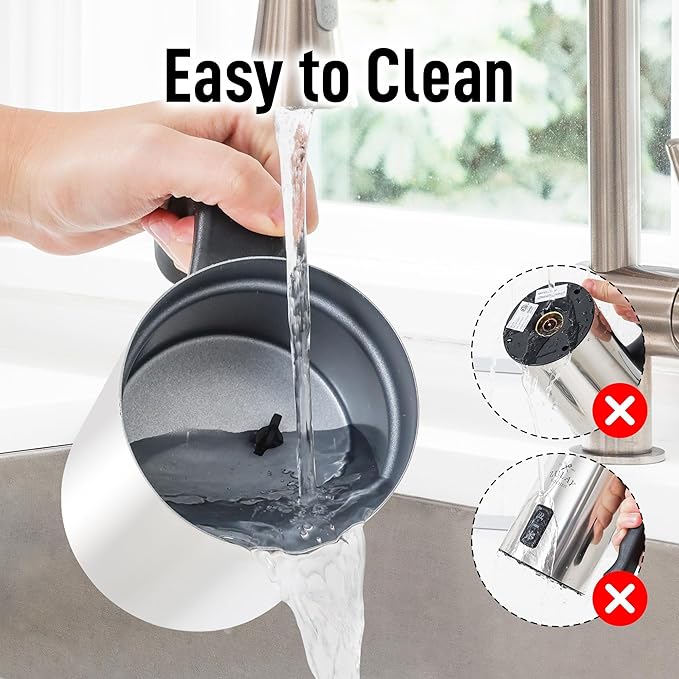 Zulay 4-in-1 Milk Frother & Steamer – Hot & Cold Foam Maker, Milk Warmer & Chocolate Stir – Automatic Temp Control, Nonstick Double-Wall Stainless Steel Jug, Auto Shut Off, 360° Base – Aero Silver