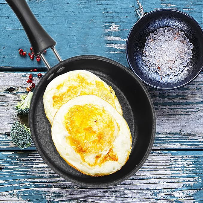 Mini Nonstick Egg & Omelet Pan – 4.7” Single Serve Frying Pan/Skillet, Diamond Infused, Multipurpose Pan Designed for Eggs, Pancakes, Dishwasher Safe