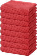 Homaxy 100% Cotton Waffle Weave Kitchen Dish Towels, Ultra Soft Absorbent Quick Drying Cleaning Towel, 13 x 28 Inches, 8-Pack, Brick Red